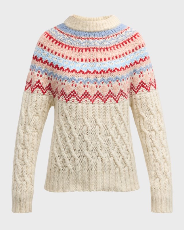 Cable-Knit Wool and Mohair Sweater